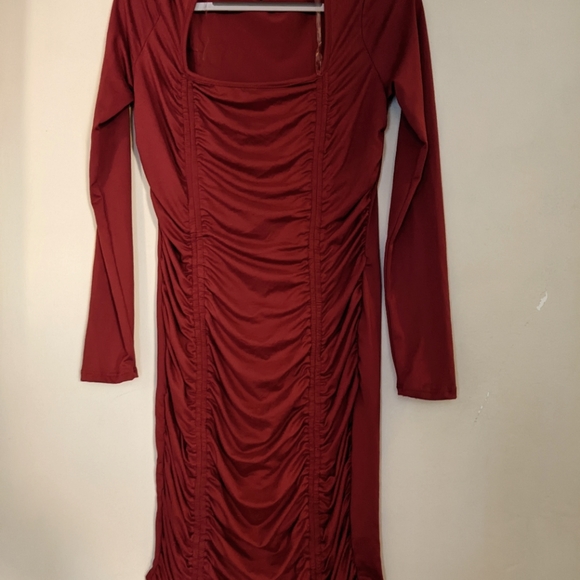 Fashion Nova Dresses & Skirts - Burgundy Red Ruched Dress